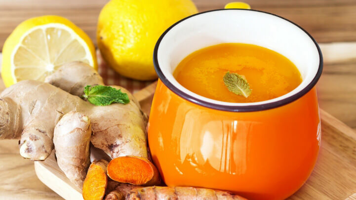 Turmeric tea with lemon